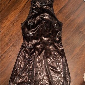 Chic Black Sequin Mini Dress